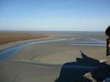 Tidal flats from the rear of Mont St Michel looking towards England...